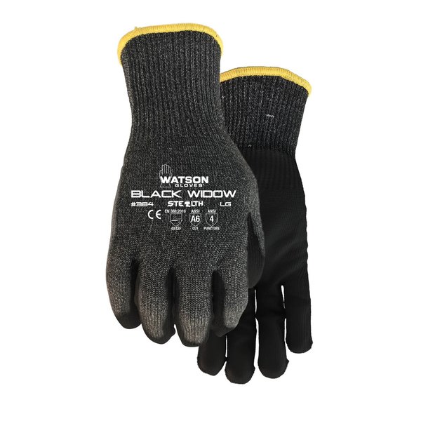 Watson Gloves Stealth Black Widow Ansi A6-Medium PR 384-M
